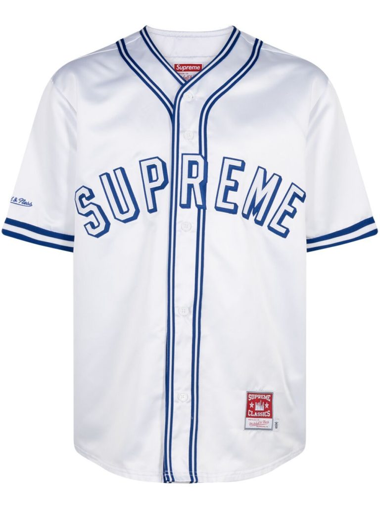 Supreme Mitchell & Ness satin baseball jersey T-shirt插图