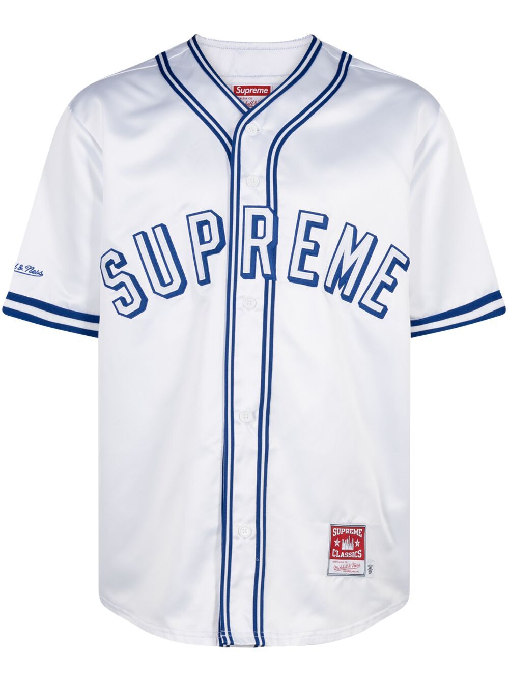 Supreme Mitchell & Ness satin baseball jersey T-shirt缩略图